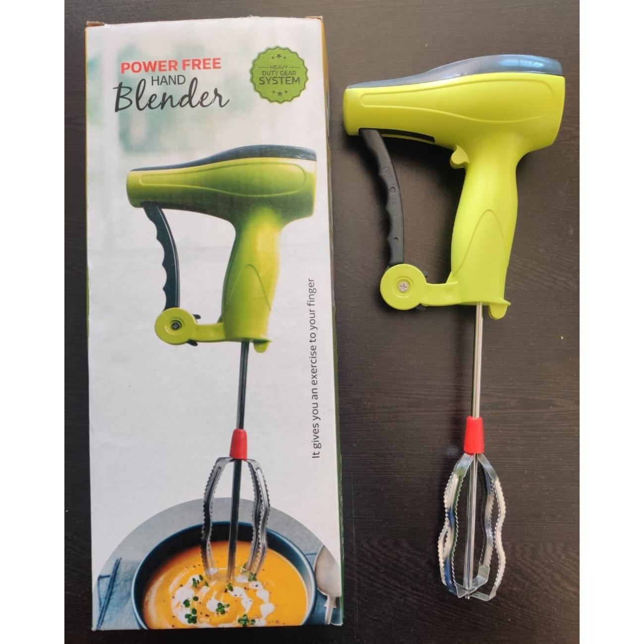 Stainless Steel and Plastic Hand Press Manual Blender Mixer Easy-to-Use New Kitchenware Made in India for Household Application
