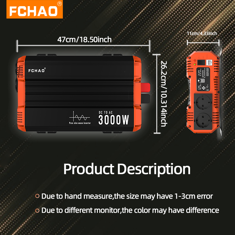 EU warehouse  1200W 2000W 3000W 5000W 6000W solar inverters pure sine wave inverters converters dc to ac with LCD