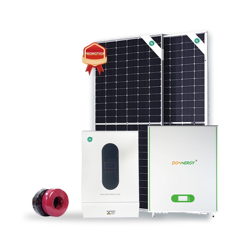 Off Grid Solar Energy System for Home-use Solar Panel Kit Power Generator Hybrid Solar Inverter EU in Stock 5KW Outdoor 5KWh