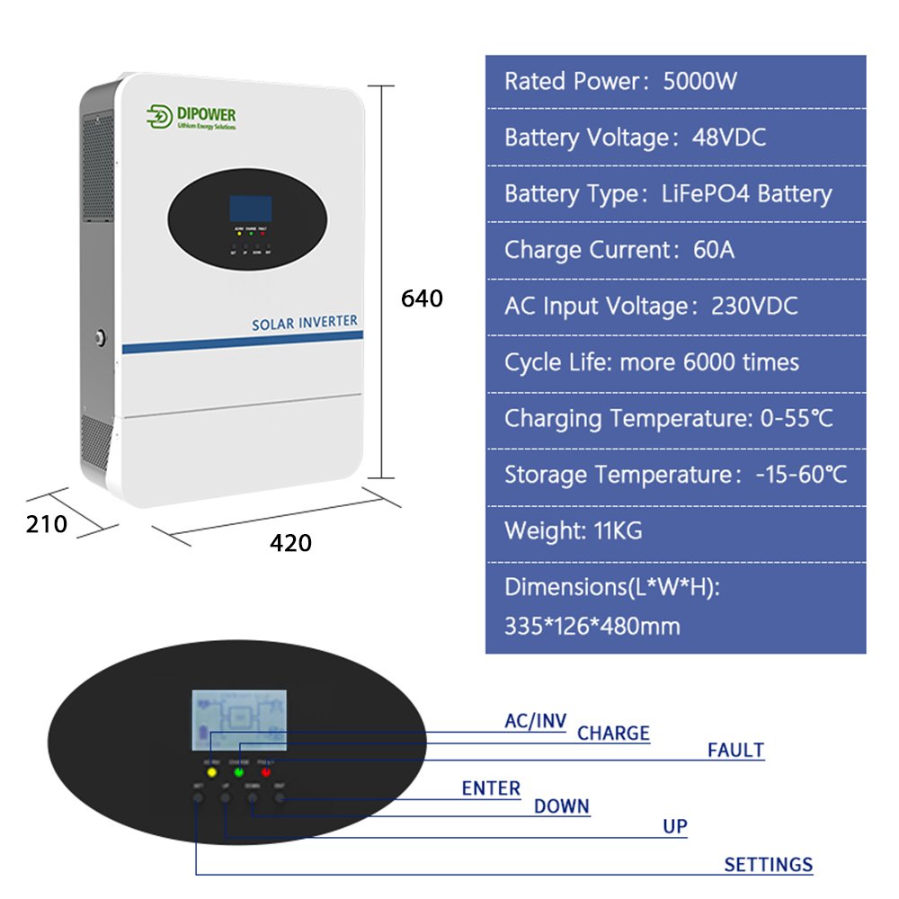 Wholesale Solor Hybrid Inverters Deye 3kw 5kw Hybrid Split Single Phase Grid-tie inverter 5kw Solar Deye inverter Battery