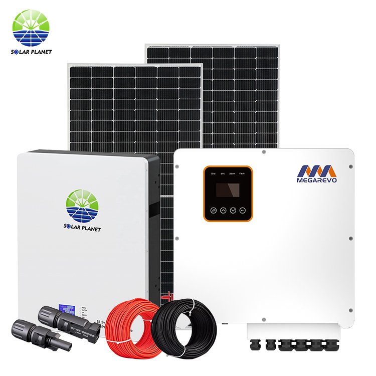Megarevo Off Grid Hybrid Solar System 5Kw 7Kw 8Kw 10Kw One Stop Solution Hybrid Off Grid Solar Storage System With Inverter