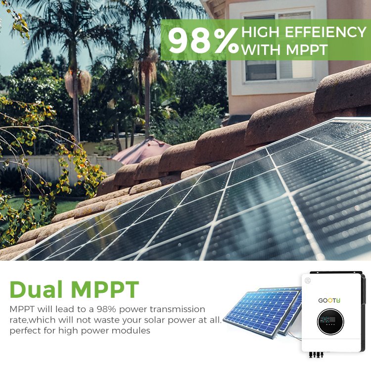 GOOTU 10KW Hybrid Solar Inverter 10200VA 48V All In One Dual Solar Inverter With 160A MPPT Solar Charge Controller