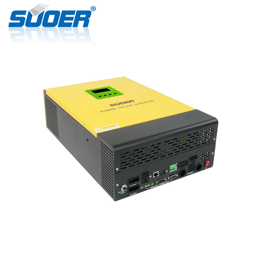 Suoer 48V 230V 5KVA DC to AC pure sine wave hybrid solar inverter built-in MPPT solar charge controller