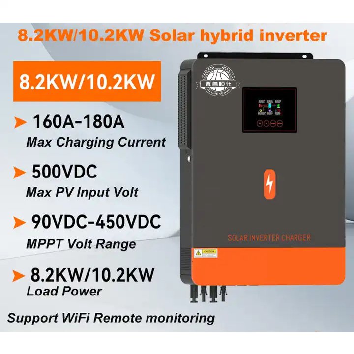 Hot sale hybrid solar inverter 1kw 1.2kw 3kw 5kw 8.2kw 10.2kw off grid pure sine wave output with mppt solar charger ac charge
