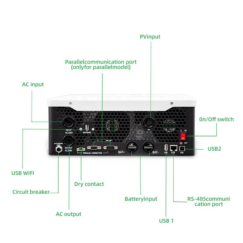Hot Sale 6kw 6000w 48V single phase hybrid solar inverter on-grid off--grid solar power system