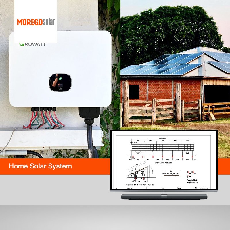 Moregosolar supply tier 1 Longi JA Trina solar panel system 10KW solar panel project system with 10000 watt solar inverter