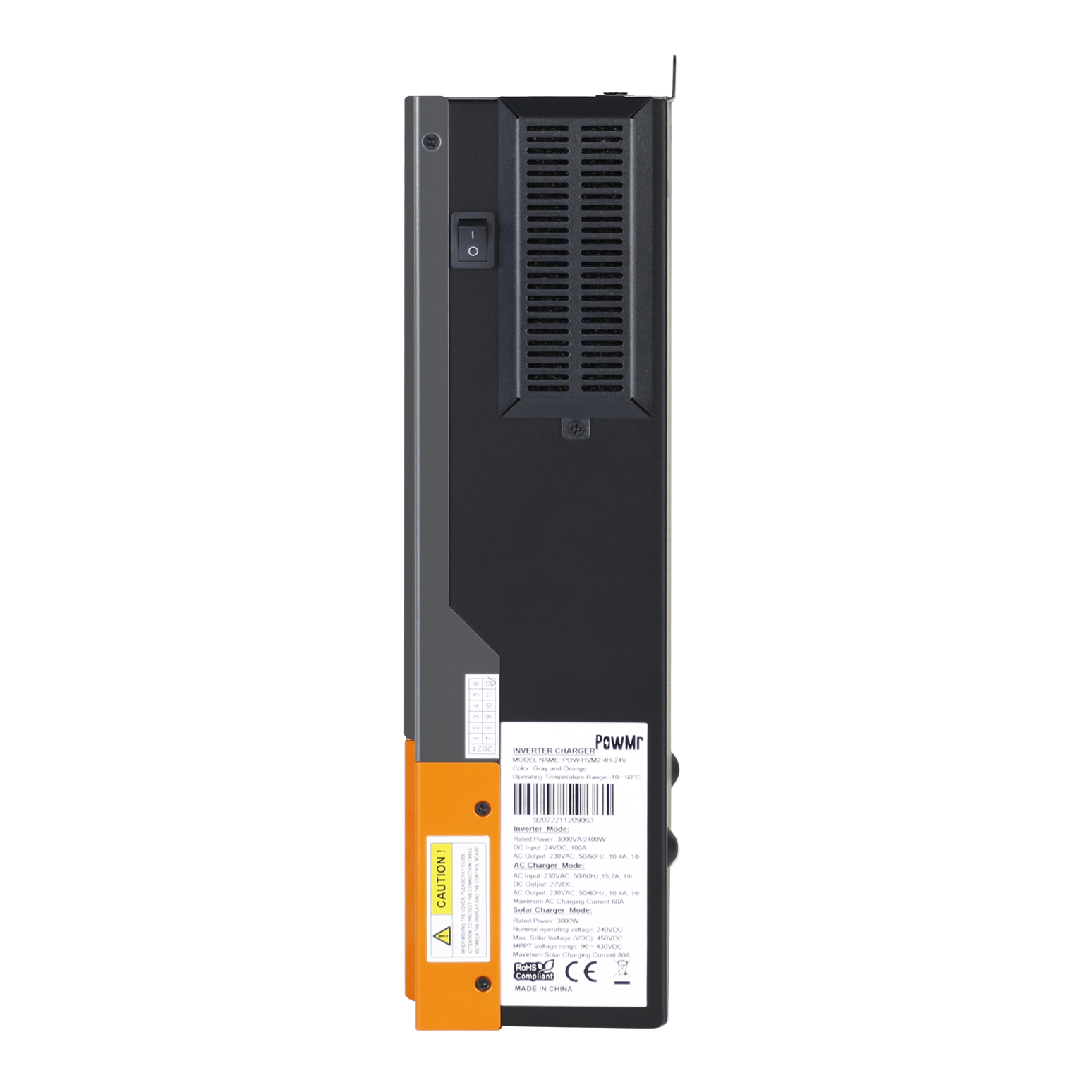 PowMr 2.4KW 24V 220V Built in MPPT 80A Charge Controller Pure Sine Wave Hybrid Solar Inverter
