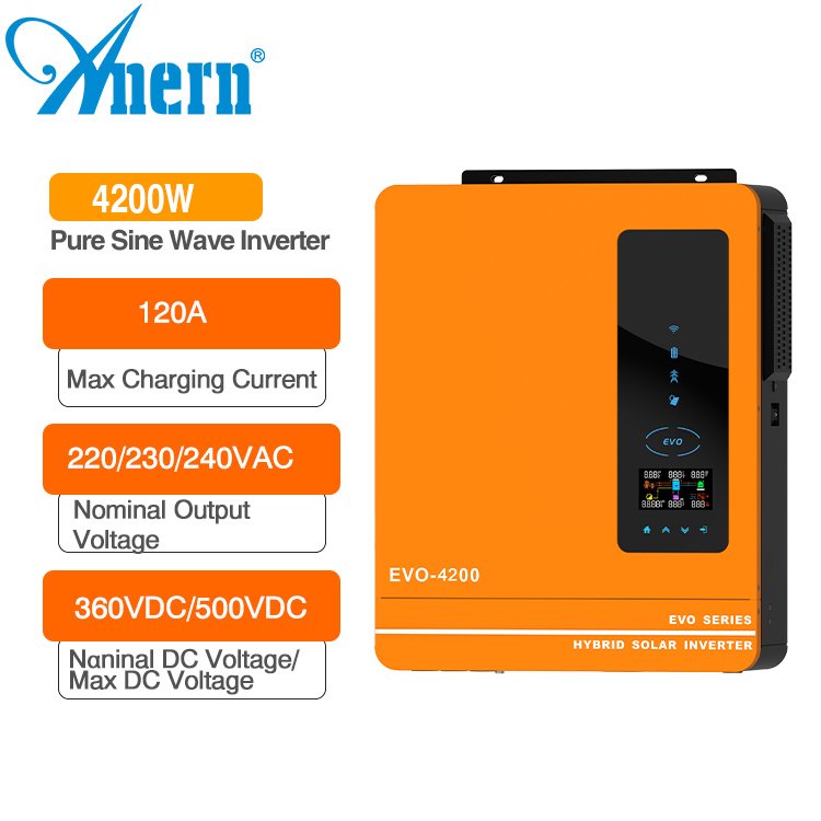 Anern 5kw 6kw mppt hybrid solar inverter