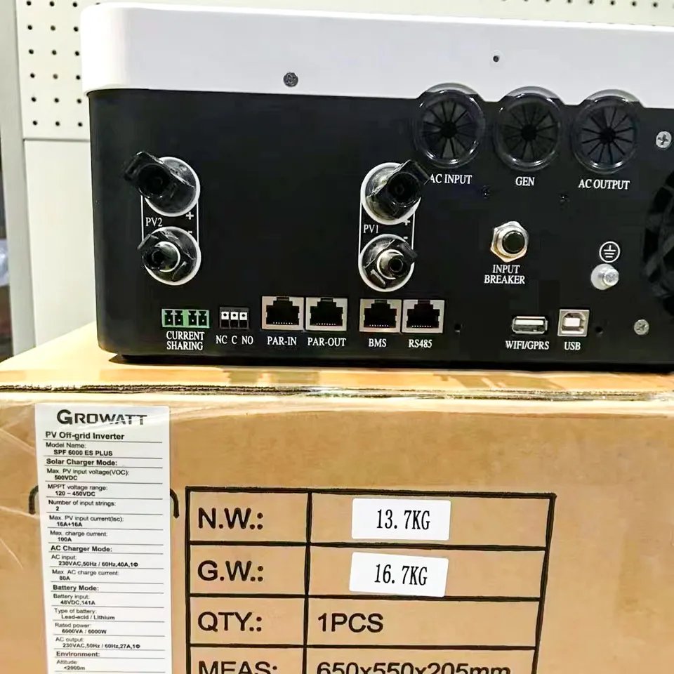 Growatt New solar energy Product Low Frequency 6Kw Off Grid Inverter Spf 6000Es Plus Single Phase 48VDC solar Inverters