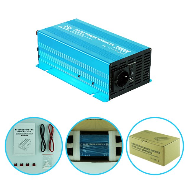 Power inverter 1000W pure sine wave dc 12v/24v to ac off grid solar inverter used RV/yacht/home/outdoor