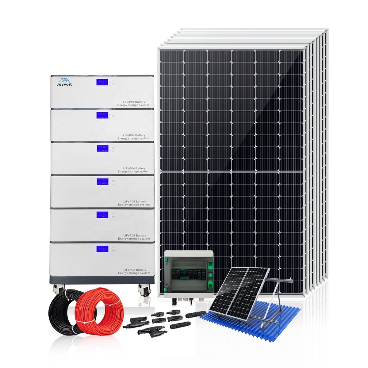 CE Certified Outdoor Portable 5KW Solar MPPT Inverter lithium battery cabinet 51.2V 200Ah Hybrid generator with Mono PV modules