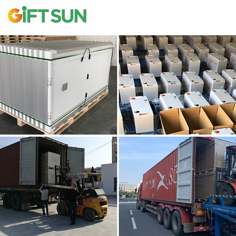 Qff grid hybrid solar system with inverter and 48V lithium battery solar tracking system for solar home lighting system