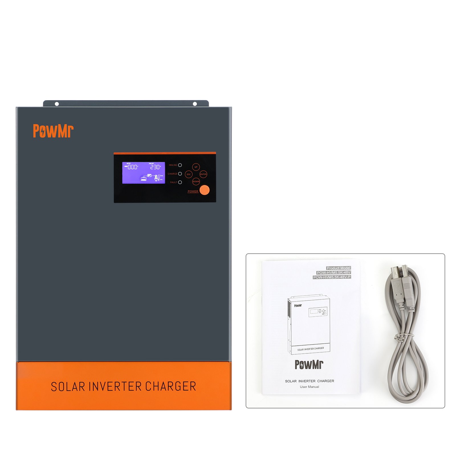 PowMr 5500KW 48V Hybrid Solar Inverter Parallel 12 Inverters MPPT 100A 48V Pure Sine Wave Solar Inverter