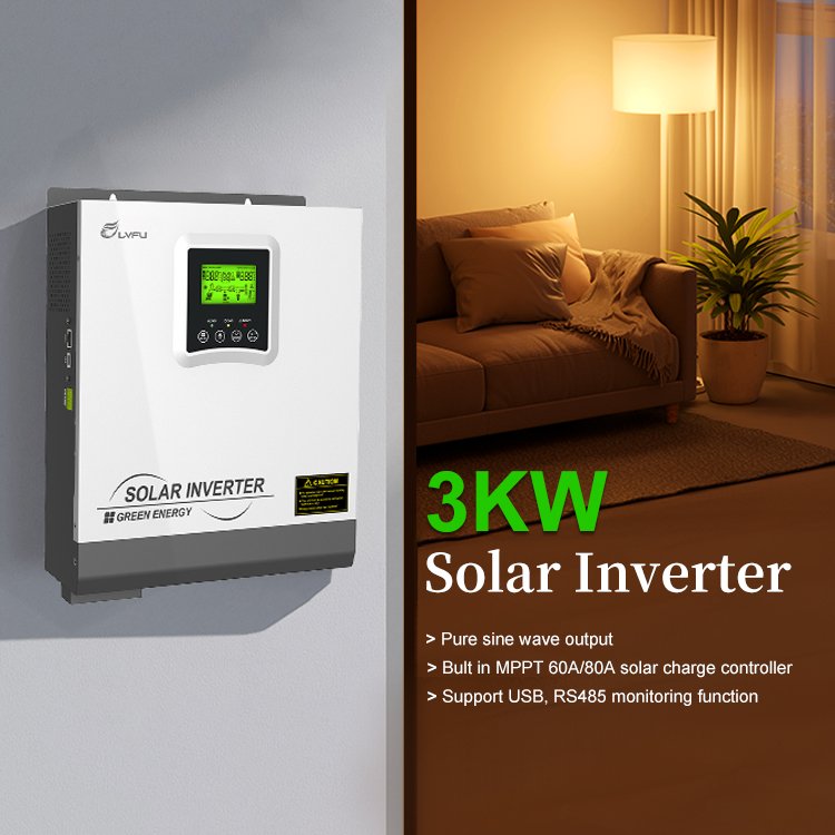 3Kw 24V Off grid hybrid Solar Inverter Pure Sine Wave single Power inverter for Solar System with MPPT Solar Inverter