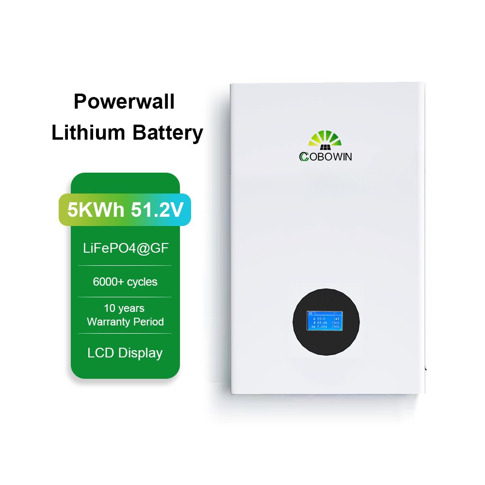 Home Energy Storage 5kwh 10kwh 100ah Lithium Powerwall Battery Wall Mounted 48v Lifepo4 Home Battery Solar Power Battery Storage