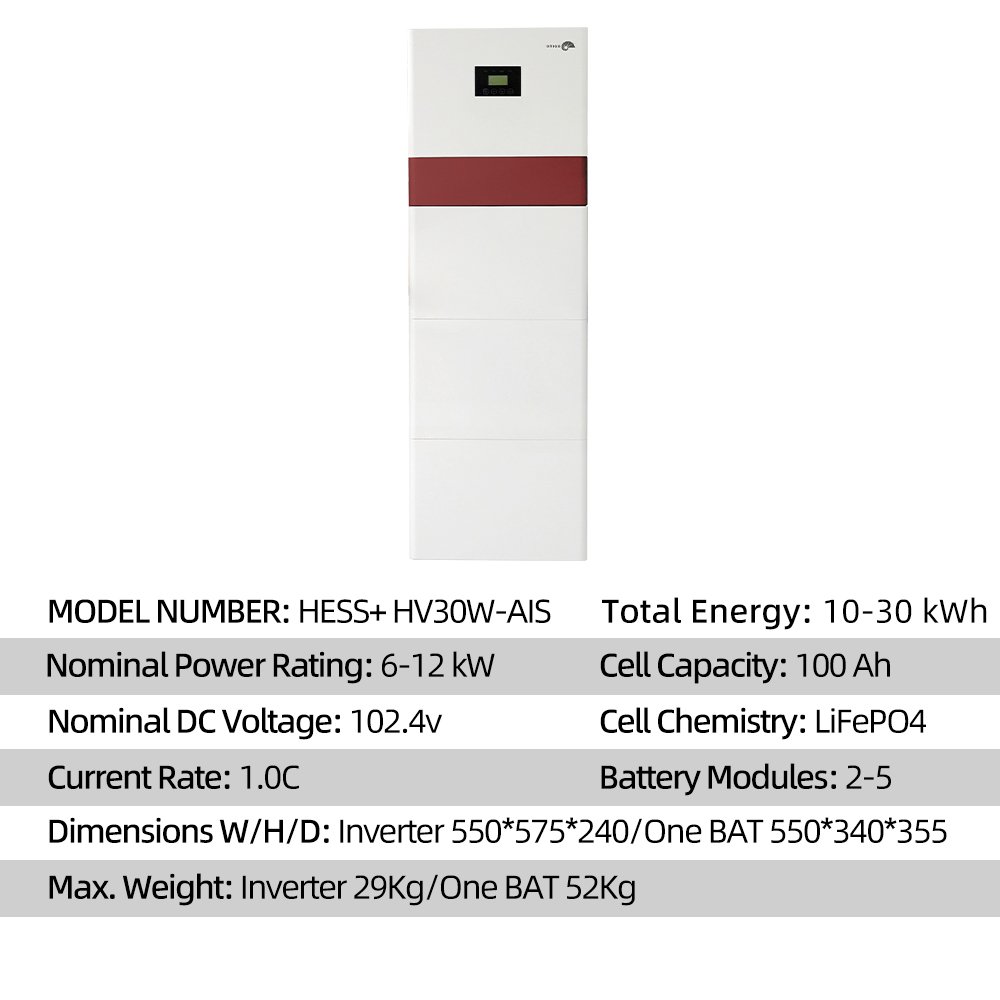 ORIGO 52v 10kw 12kwh 20kwh 30kwh 40kwh 50kwh Solar Inverter Battery 51.2v Stackable Lifepo4 Energy Storage Battery