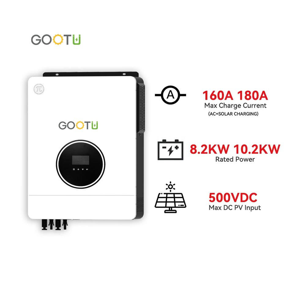 GOOTU Dual Output Smart Wifi Monitor 4KW 6KW 7KW 8KW 9KW Hybrid Solar Inverter WIth MPPT Solar Charge Controller