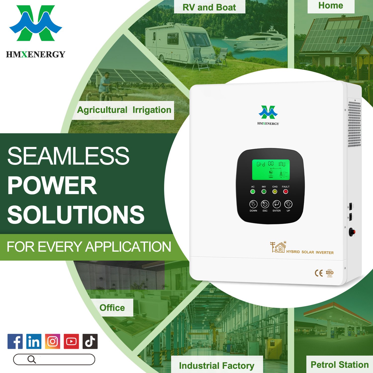 220V 6KW 6.2KW 6.3KW Single Phase PV 48V High Frequency 6300W On Off Grid Hybrid Solar Inverter With MPPT Controller