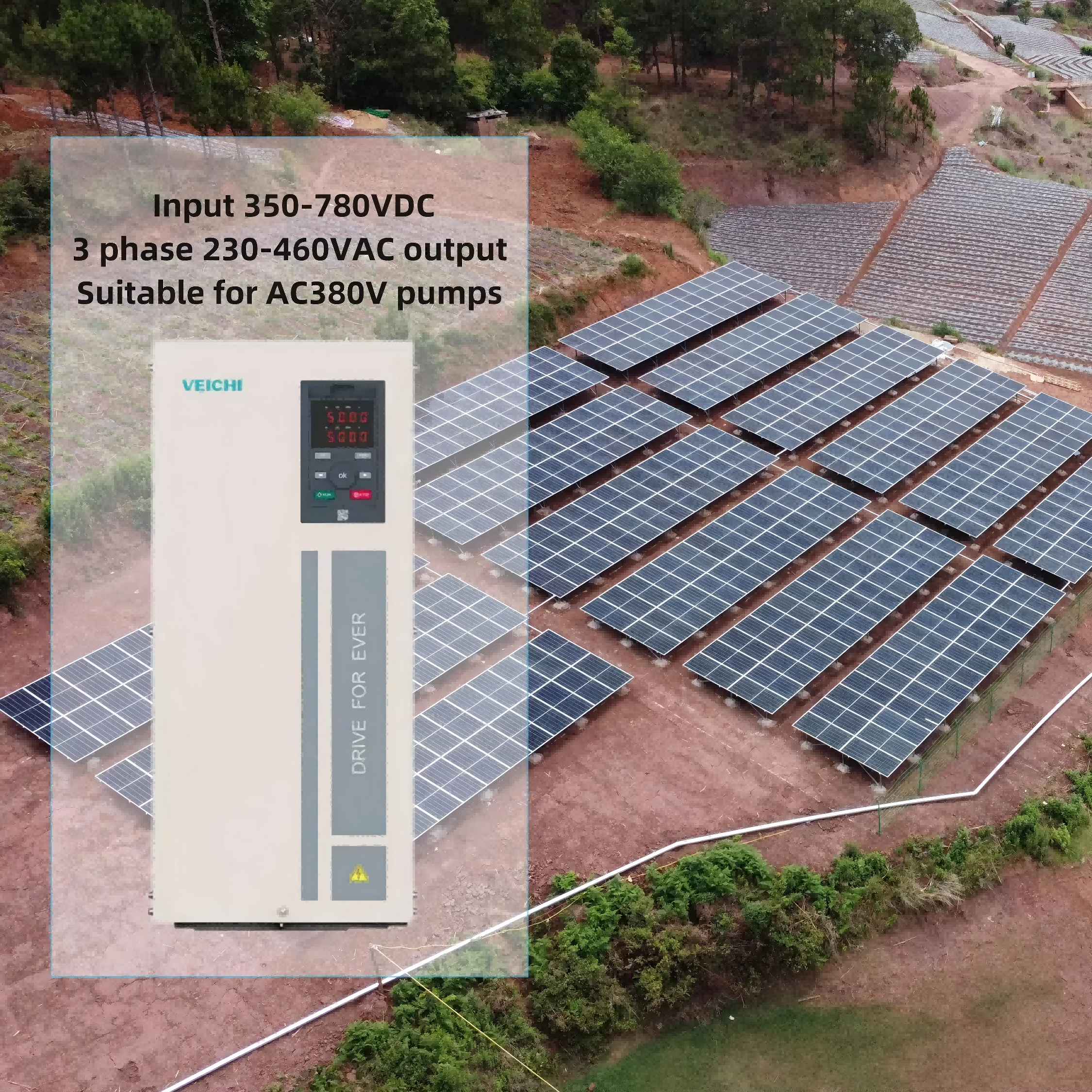 Veichi 4kw three phase 220V 380V ac dc pv high quality solar water pump inverter /vfd for 1.5hp pump