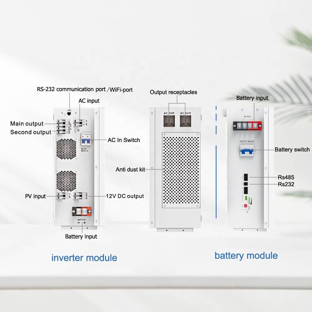 Power Wall All In One 20kWh 15kWh 10kWh 200Ah 48V Lifepo4 Solar Battery For Powerwall 5kW 6.2kW 10.2kW Home Solar Inverter