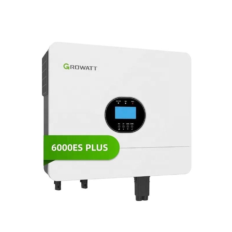 Off grid Solar Inverter Growatt 2 MPPTs Solar Energy Storage Inverter 6kW SPF 6000 ES Plus Pure Sine Wave