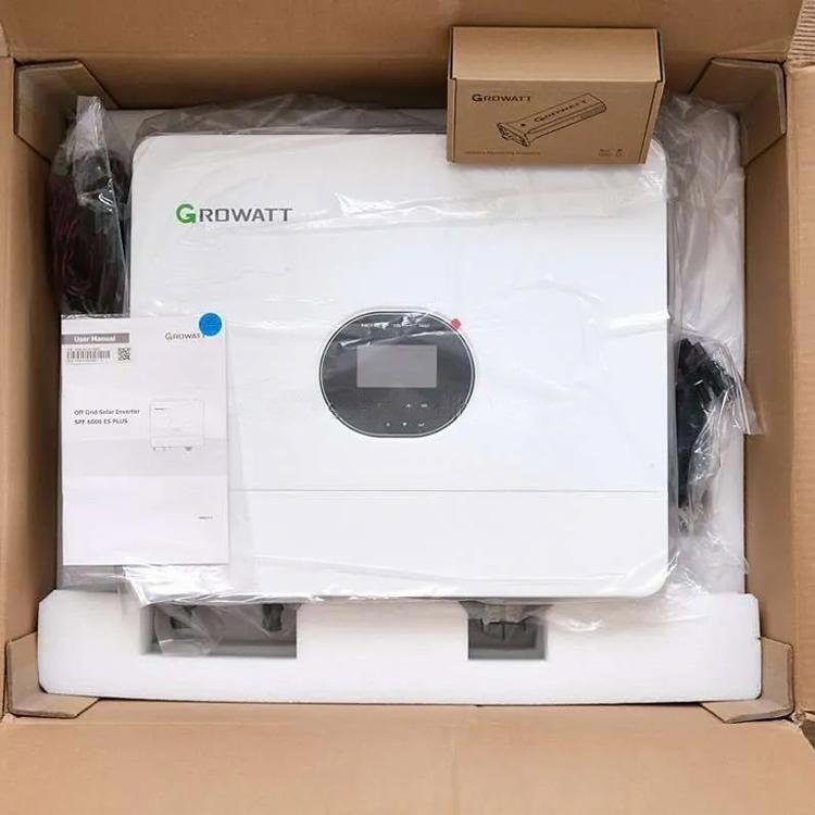 Off grid Solar Inverter Growatt 2 MPPTs Solar Energy Storage Inverter 6kW SPF 6000 ES Plus Pure Sine Wave
