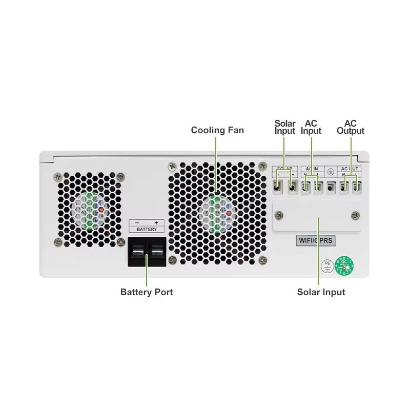 8KW Hybrid Grid Inverter 3.3KW-12.3KW Pure Sine Wave Home Solar Inverter MPPT WiFi LED Display AC Output IP65 Protection On-Grid