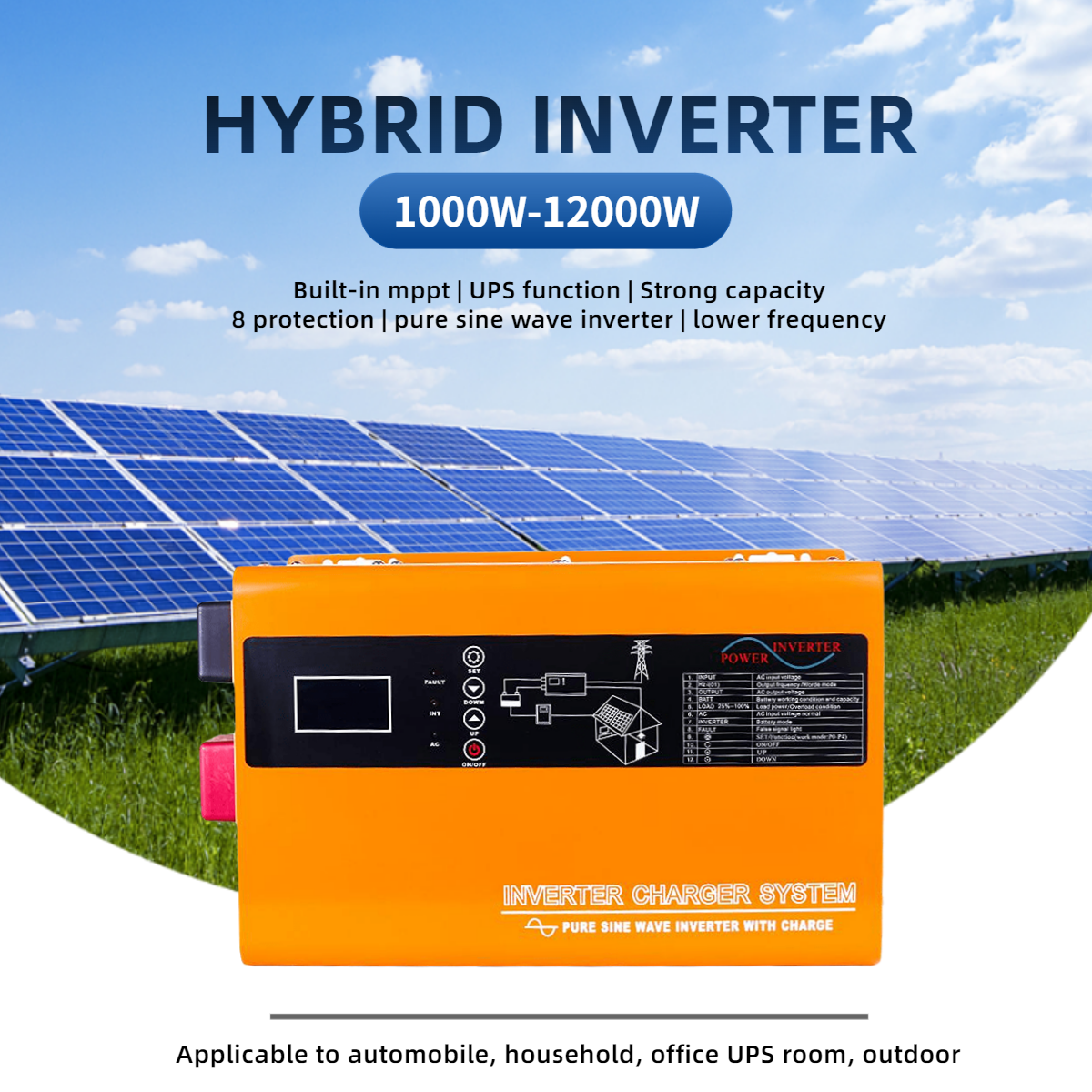1KW 1.5KW 2KW 3KW 4KW 5KW 6KW 8KW 10KW Pure Sine Wave Low Frequency Inverter For Solar Energy System