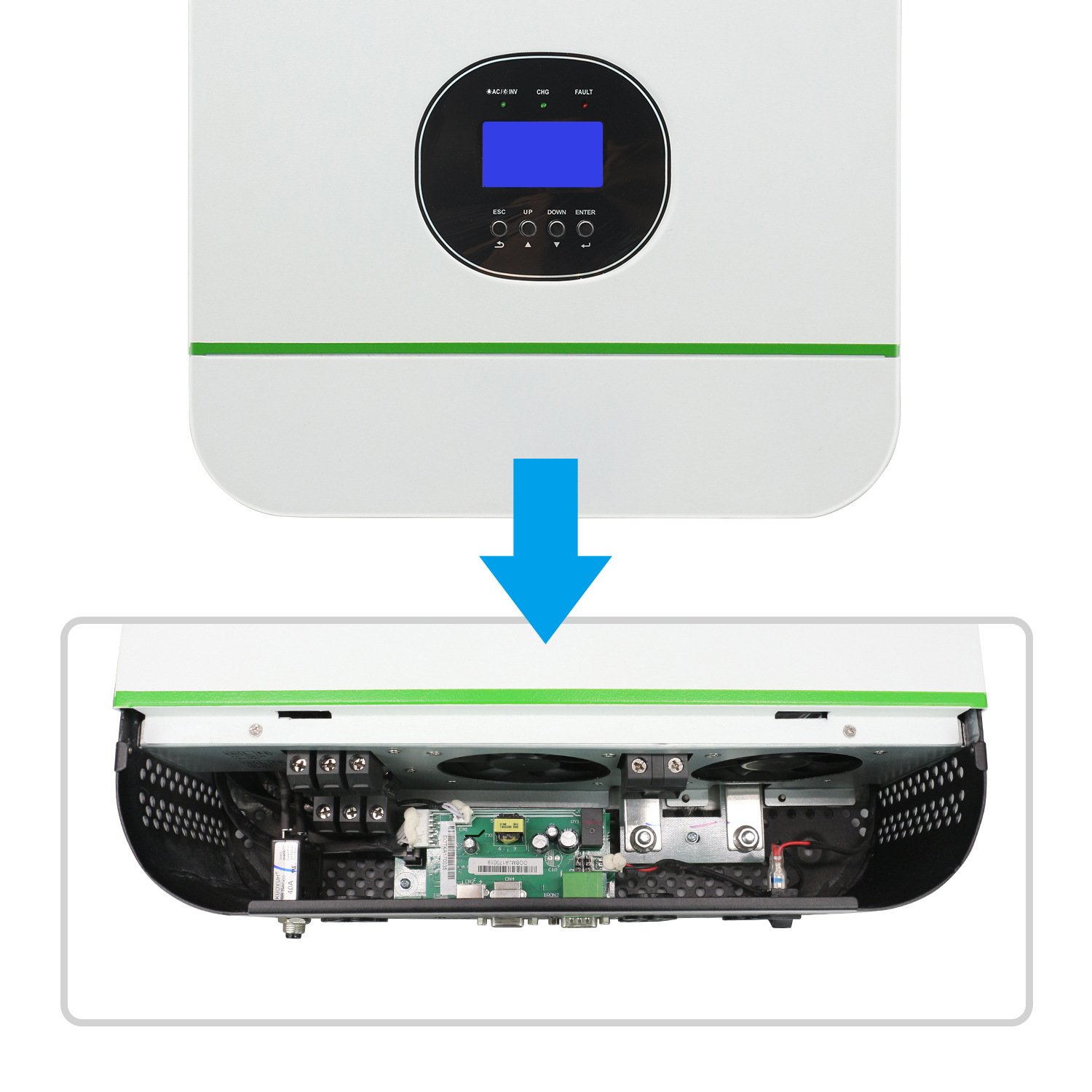 3.5KW 5.5KW Mppt Solar Power Inverter 24V Dc To 220V Ac Solar 12V Off Grid Tie Mppt Pure Sine Wave Hybrid Solar Inverter