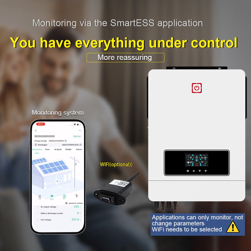 Dual MPPT PV Input 10.2kw On/off Grid Solar Inverter 48V160A Dual 0utput For Home Solar Energy System All In One Hybrid Inverter