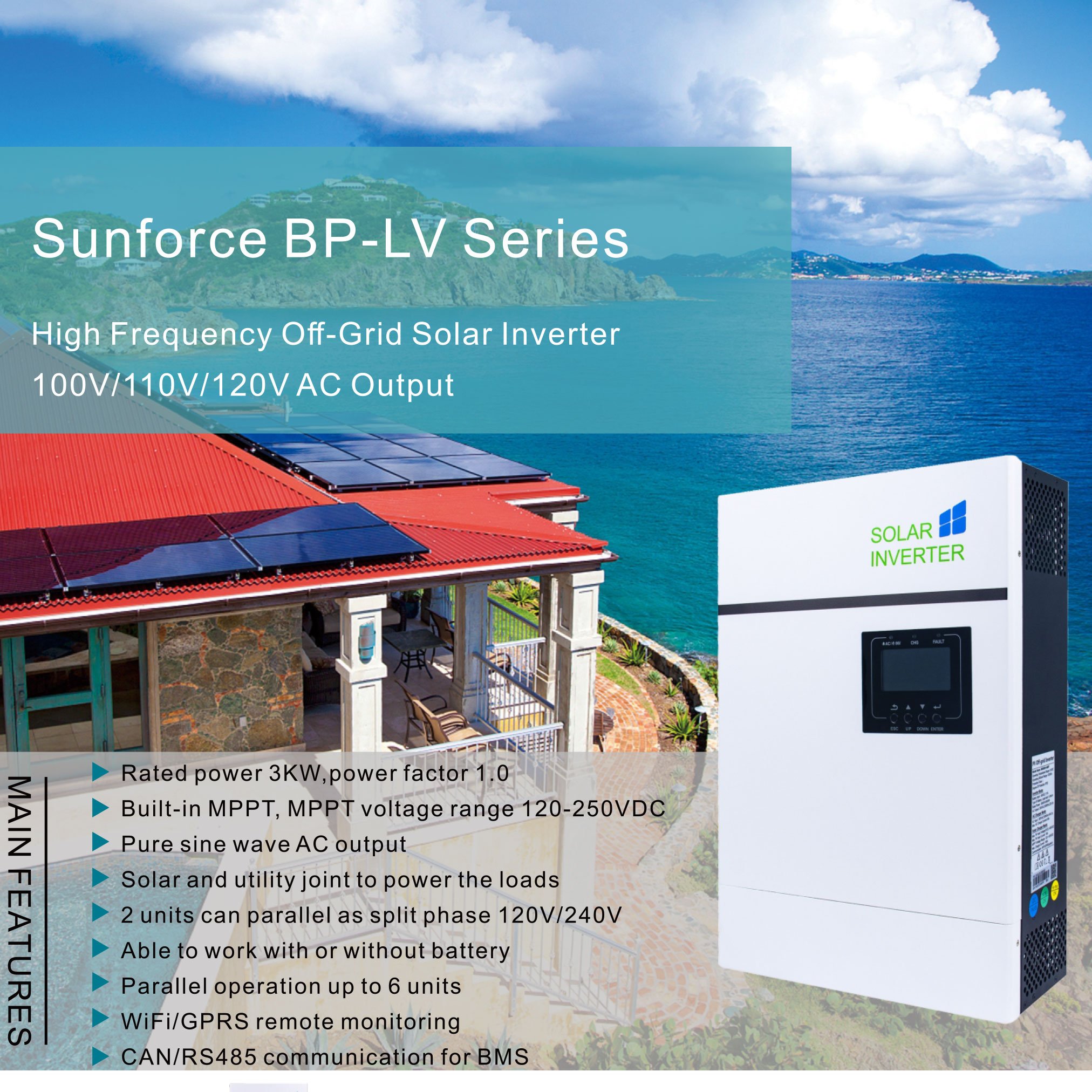 Power Dream Hybrid Solar Inverter 48Vdc Mppt Fast Delivery Good Quality 230Vac 450Voc Solar Power Off Grid Inverter