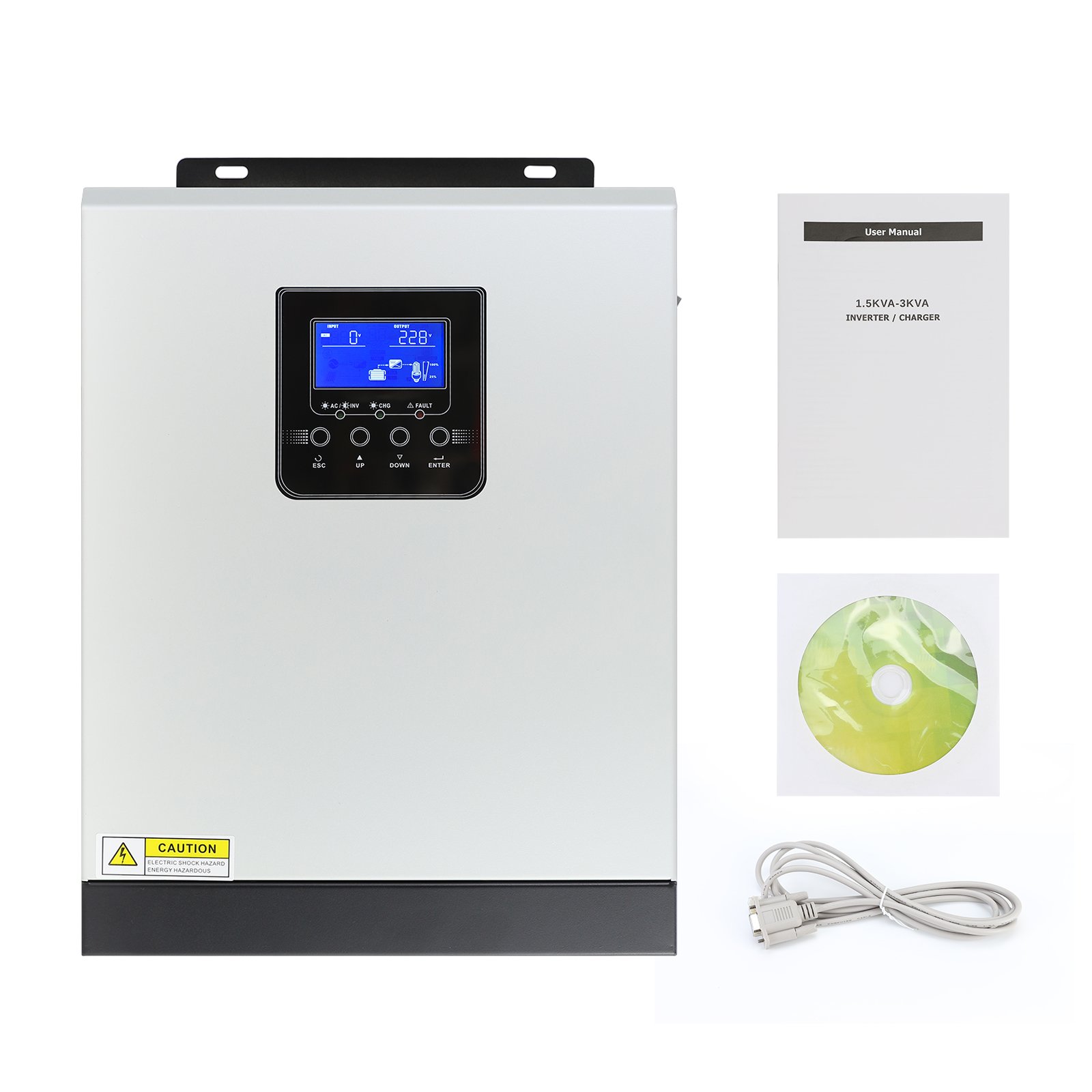 3KVA 2.4KW 24V DC 220V AC Output Pure Sine Wave Hybrid Solar Power Inverter with 50A MPPT Solar Inverter