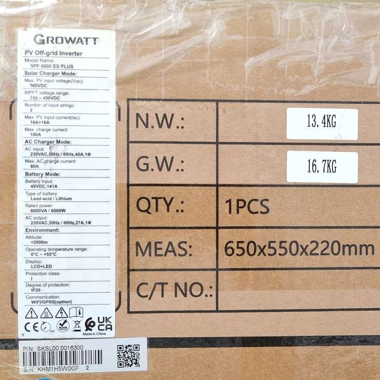 Wholesale Growatt SPF 6000ES PLUS 6KW Off Grid Solar Inverter 6000W Dual MPP Trackers Hybrid Solar Inverter For Solar System