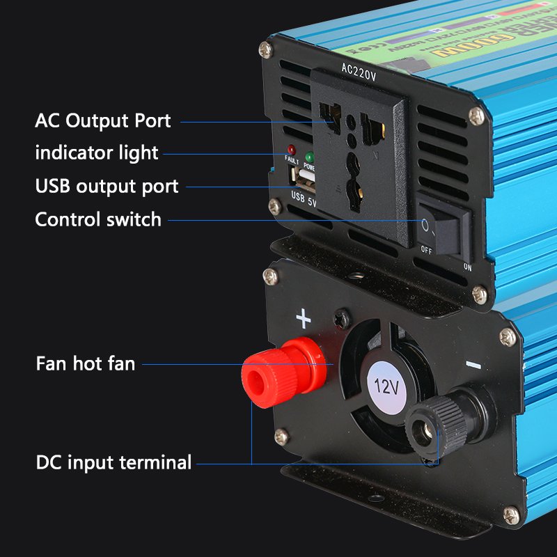 12V 24V 48V 60V 72V to AC 110V 220V Modified Sine Wave Inverter 600w 1200w 1500w Power Solar Inverter for Home Energy System