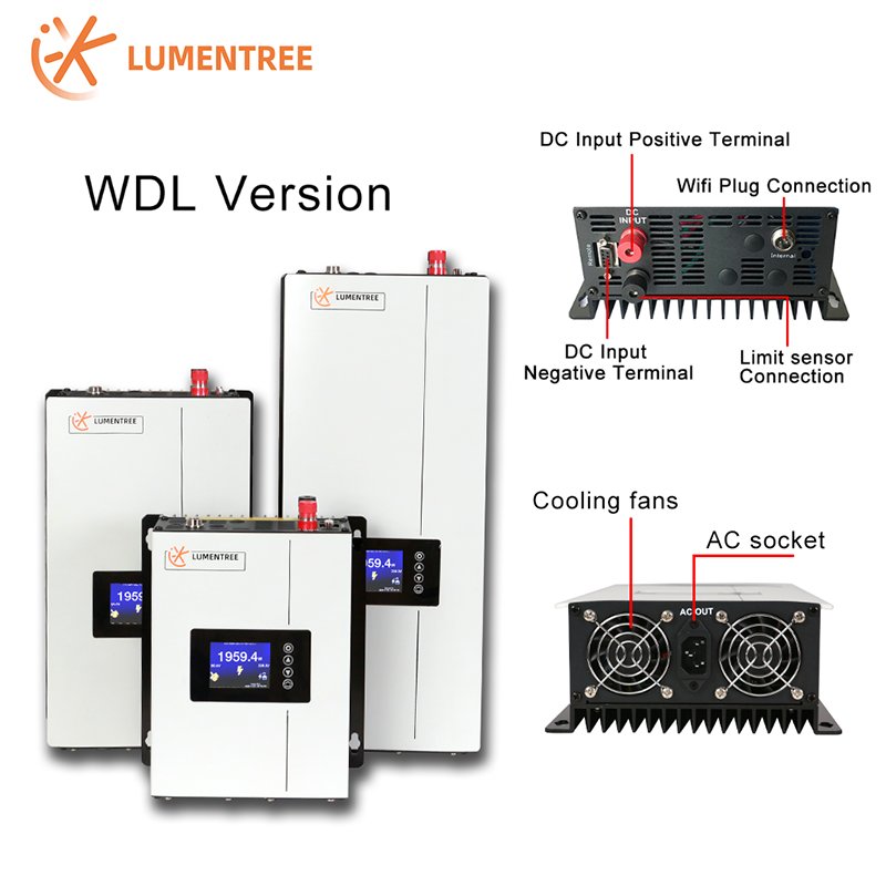 Lumentree 0.6kW 0.8kW 1kW 2kW G2 Sun-Series On Grid Solar Inverter, Grid Tie with Limiter