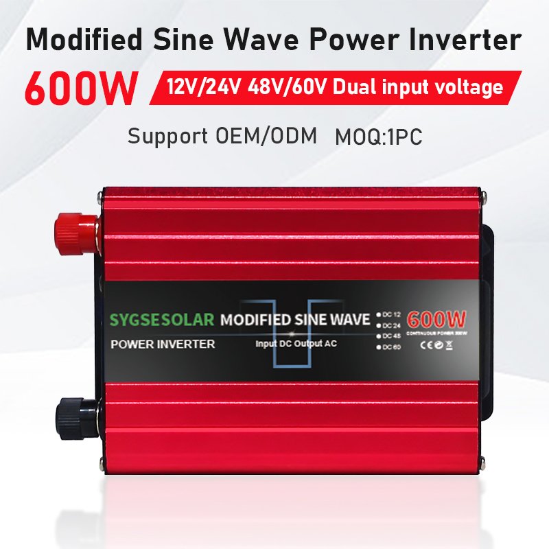 SUYEEGO DC 12v 24vdc to 110v 220v AC Off grid 60hz 300w 600w 800w 1000w modified sine wave solar power inverter