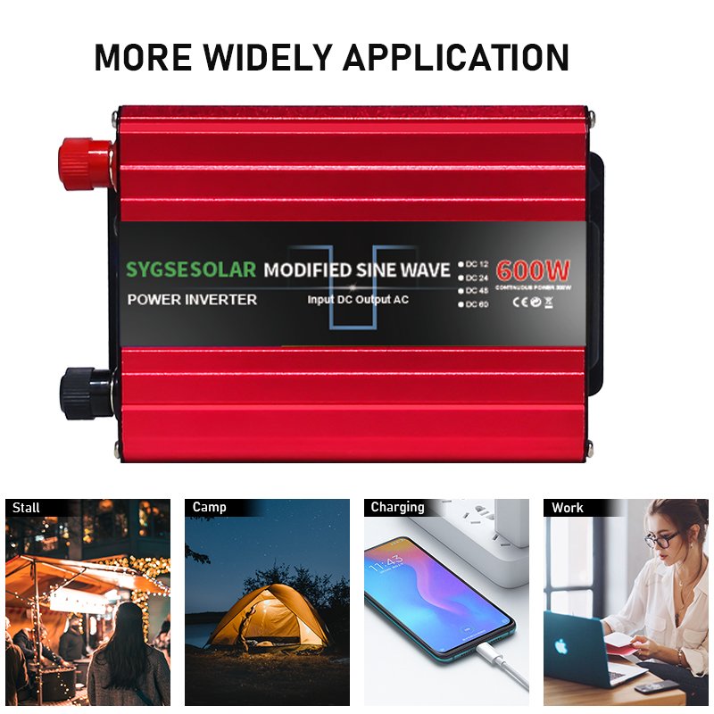 SUYEEGO DC 12v 24vdc to 110v 220v AC Off grid 60hz 300w 600w 800w 1000w modified sine wave solar power inverter