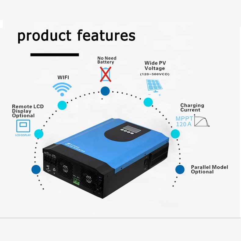 3.5kw 5.5kw Intelligent home pv panel power charge controller mppt hybrid solar inverter