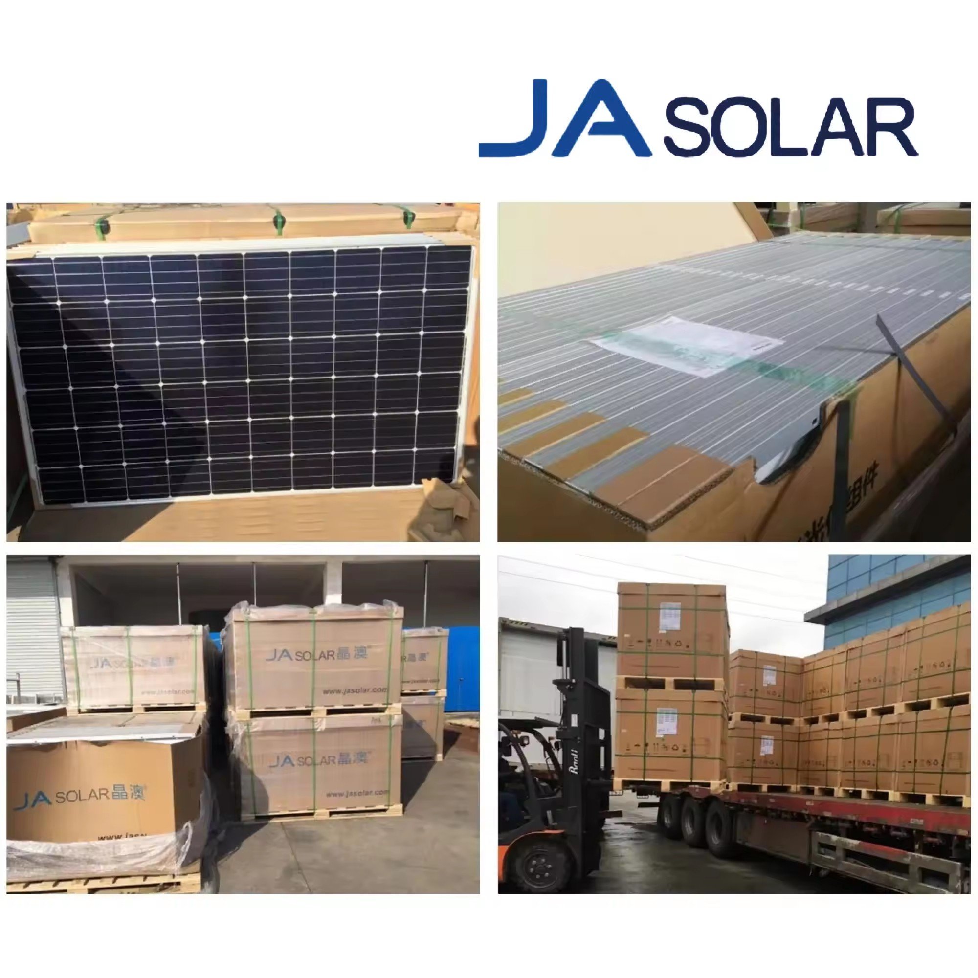 TOP 1 brand JA 560w 570w 580w N-Type Bifacial Double Glass High Efficiency Mono Module JAM72D40-580/GB pv power energy system