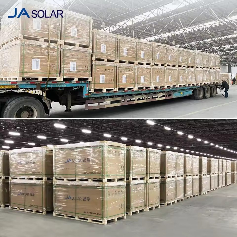 TOP 1 brand JA 560w 570w 580w N-Type Bifacial Double Glass High Efficiency Mono Module JAM72D40-580/GB pv power energy system