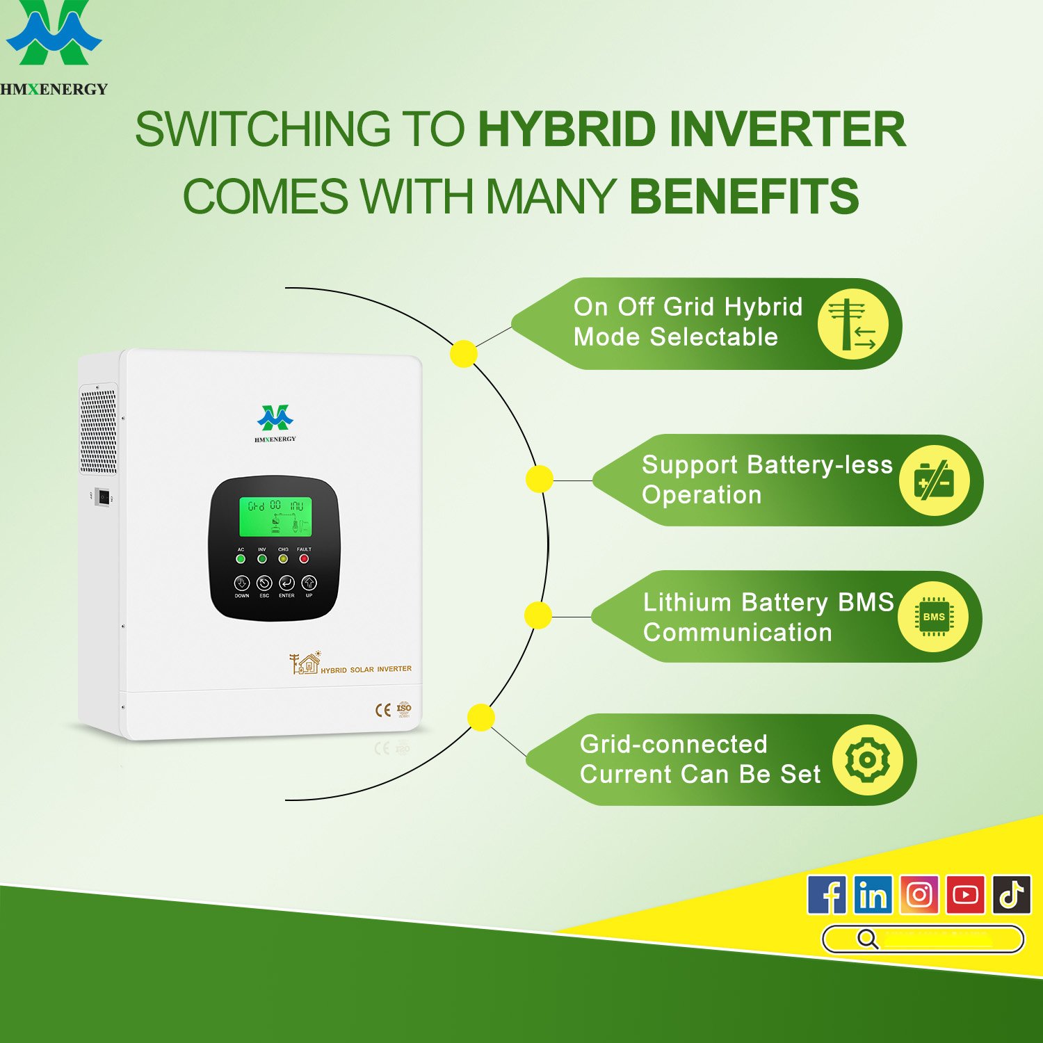Wholesale Price On Off Grid 3000W Watts 3300W Single Phase 220 Vac 24 Vdc Off Grid Solar Hybrid Inverter With MPPT