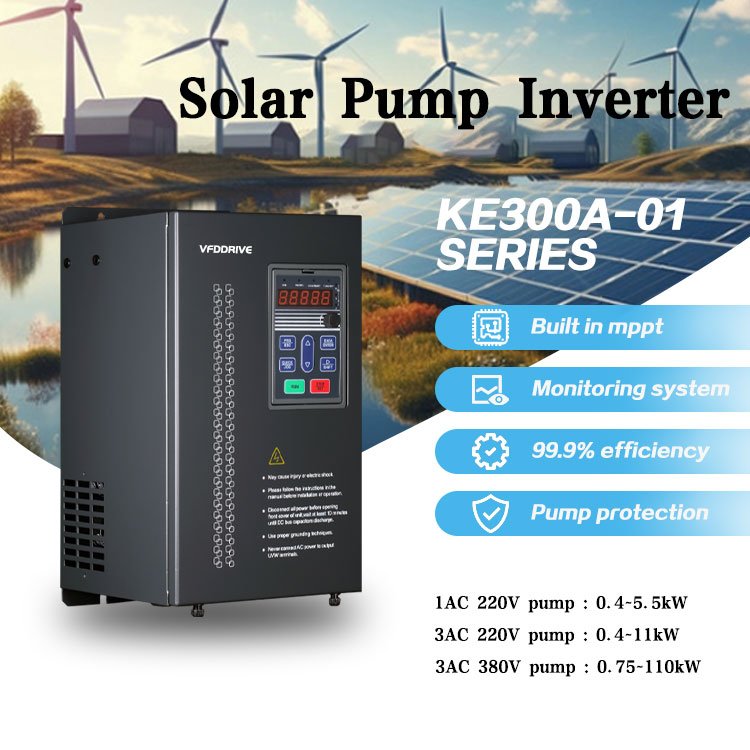 VFDDRIVE Solar Pump Inverter Solar Inverter For Pump Vfd 1 Phase 3 Phase Ce Certificate Iec Iso 0.75kw 110kw Solar Vfd