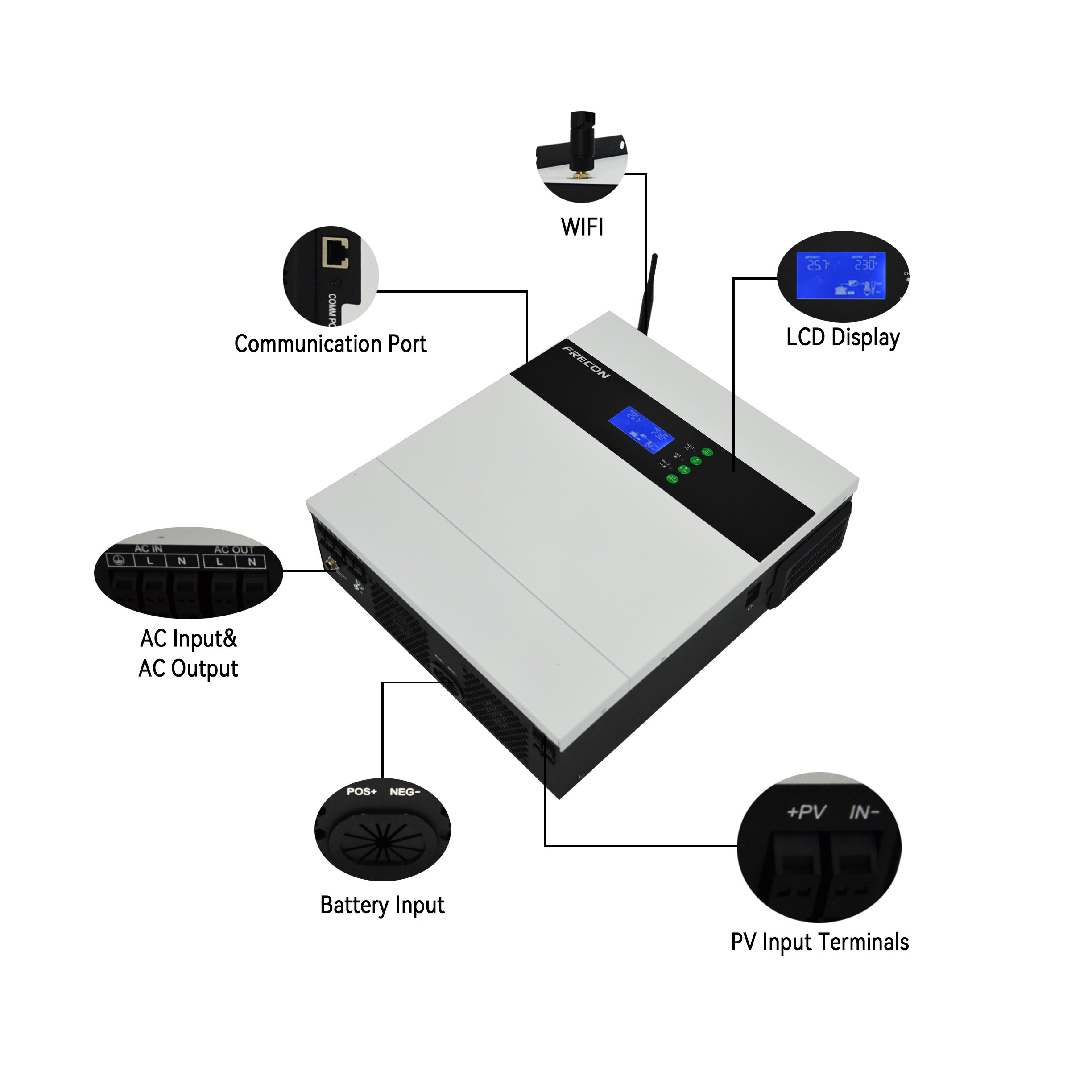 China Wholesale 24v 48v 3.5kw 5.5kw Air Conditioner Pure Sine Wave Output Off Grid Solar Inverter Can Work Without Battery