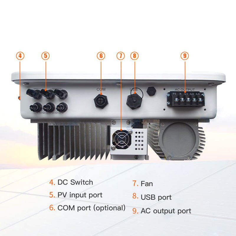 Growatt On Grid Solar Inverter 10kw MOD 10ktl3-x with Wifi Module Home Solar System