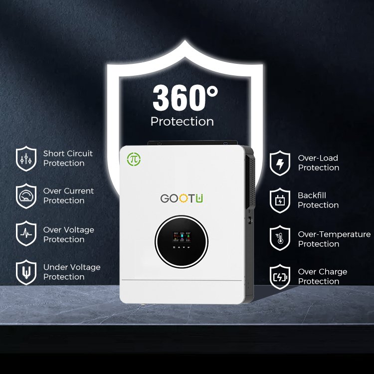 GOOTU EU Stock 6.2KW Dual Output Solar Power Inverter MPPT Control 48V 6KW Solar Inverter
