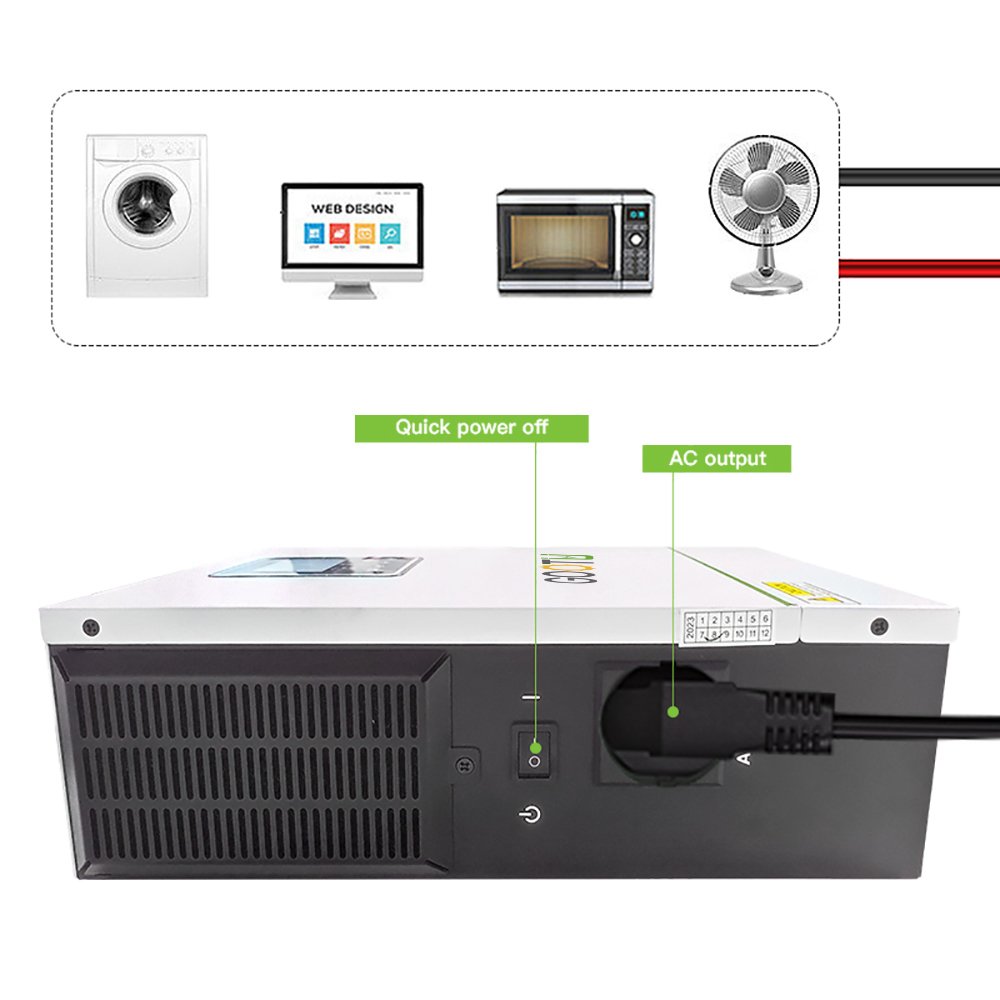 GOOTU Solar Inverter 1KW Built in 40A MPPT Solar Charger 1000Kva Off Grid Inverter 12V 220V Pure Sine Wave