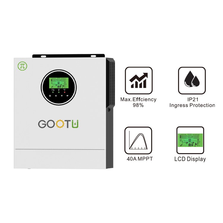 GOOTU 1KW 1.5KW 2KW Off Grid 12V 24V Solar Power Pure Sine Wave Solar Inverter