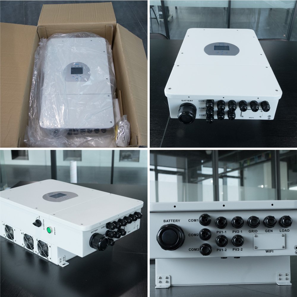 Deye Three Phase Solar Inverters Hybrid 5Kw 6.2Kw 8Kw 10Kw 12Kw 25Kw 120V 240V IP65 Hybrid Solar Inverter For Commerical