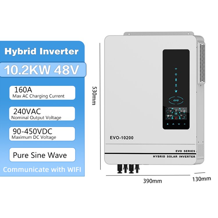 Anern off grid hybrid 10 kw 12 kw double mppt hybrid solar inverter