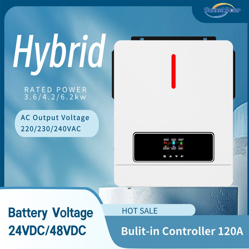 Dual Output On Off Grid Hibrid Solar Converter Inverter 48V 4.2Kw 6Kw Pure Sine Wave Solar Inverter